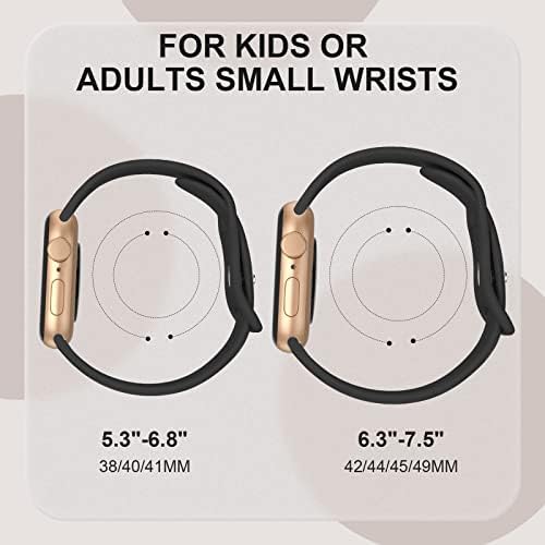 Ookids Kompatibilan za djecu Apple Watch Band Boys Girls, [2 paket] Prozračni mekani silikonski sportski remen za IWATCH serije 8