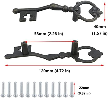 Antrader metalni ključ u obliku ključa bronzani ton koji se koristi za pakovanje vrata ormarića od 6