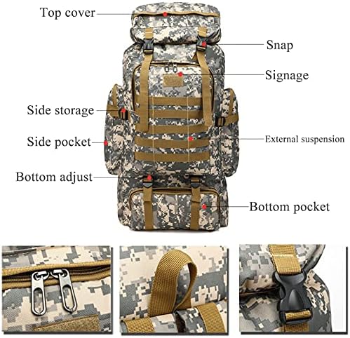 70L vodootporni dnevni ruksak za planinarenje veliki ruksak za planinarenje, ruksak za lov za kampiranje za muškarce sportski ruksak
