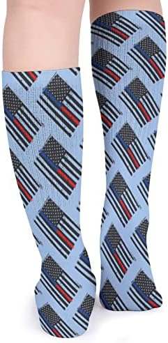 Policija i vatrogasac SAD Flag Sportske čarape Tople Tube Socks visoke čarape za žene Muškarci Turny Party