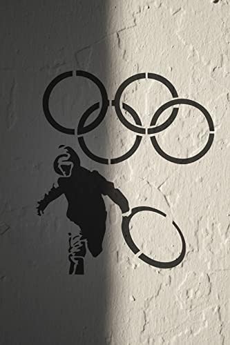 Šablona za Olimpijske prstenove Banksy za farbanje-Laserski rez za višekratnu upotrebu 14mil Mylar šablona-zidna umjetnička slika