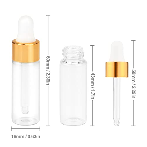 Pakovanje od 35,5 ml prozirne staklene bočice, prazne staklene bočice za uzorke sa staklenom kapaljkom za oči za DIY aromaterapiju