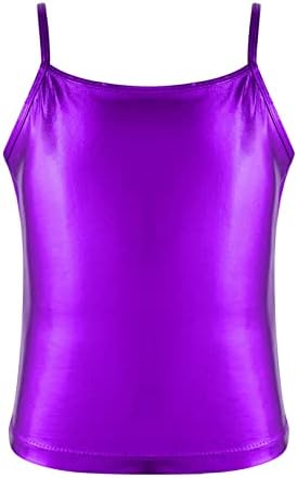 Jeatha Kids Girls Shiny Metalni tenkovi balet ples Gymnastika Workout Camisole