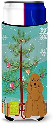 Caroline's Blings BB4220MUK veseli božićno drvo koker španijel crveni ultra Hugger za tanke limenke, može li hladnjak rukav zagrliti