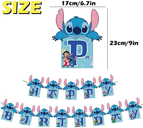 152kom Stitch potrepštine-baloni, ploče , Banner, stolnjak, viseći kovitla, torta Toppers za Stitch Party Dekoracije