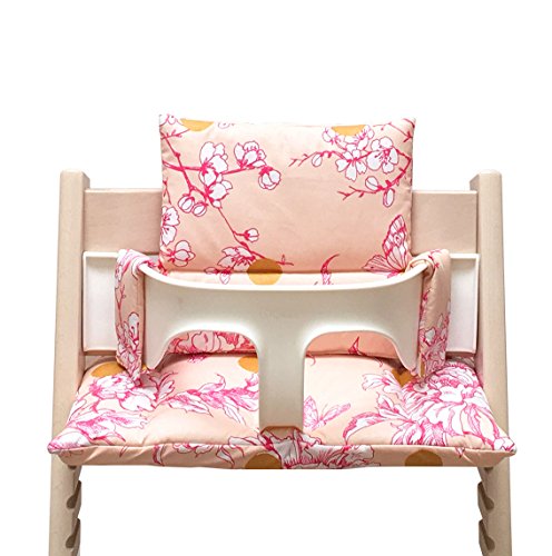 Blausberg Baby-presvučeni jastuk Set za Tripp Trapp visoka stolica Stokke-Cherry Blossom Rose Pink- proizvedeno u Njemačkoj