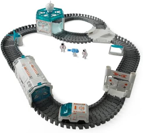 Boley Space Rail Track, svemirske igračke, 127 PC trkačka staza za djecu sa svemirskim stanicama i astronautima, obrazovnim prostorom