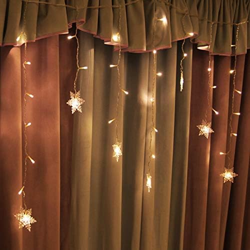 Lainin 12ft/3.5 M USB napajani 8 modovi Snowflake zavjese noćno svjetlo Icicle Fairy String Light, savršeno za božićno vjenčanje praznična