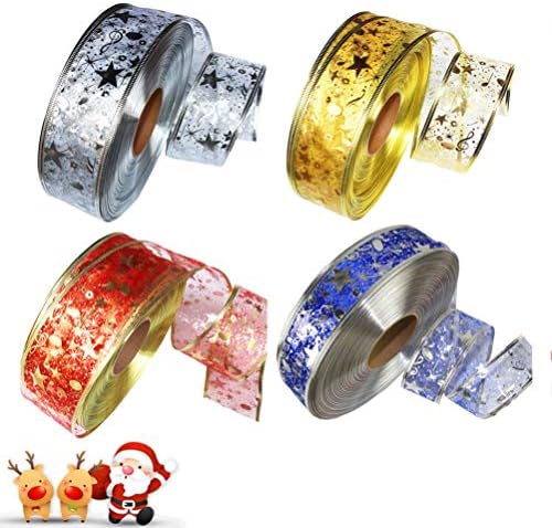 Happyyami Božić Decor 4 Rolls Božić trake Sparkle Glitter trake DIY Craft traka za Božić lukovima poklon pakovanje ukras 2m