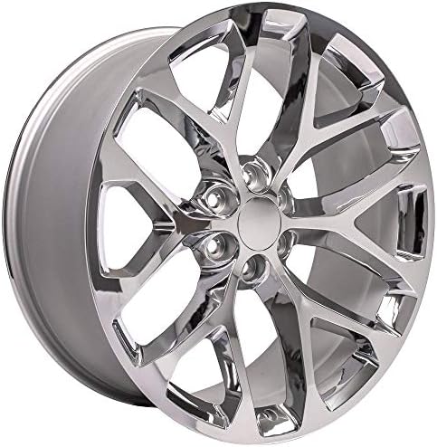 OE Wheels LLC 24-inčni naplatci Fines Silverado Tahoe Sierra Yukon Escalade CV98B Chrome 24x10 naplatci sa 305 / 35-24 Ironman Tyres