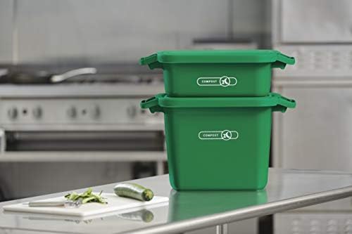 Gumeni komercijalni proizvodi odzračeni brutalni kompost kanti / kante za smeće, 32-galona, ​​zelena, za kuhinju / unutarnju / vanjsku