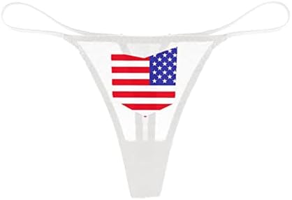 Kontrola donje rublje za žene Žene nacionalna zastava Print seksi vezene mreže Sheer tange gaćice t pantalone niskog struka