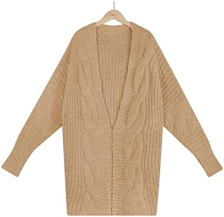 Dame Solid Color Twist Knit Cardigan Buttonsel Casual Labavi džemper Dnevni džemperi