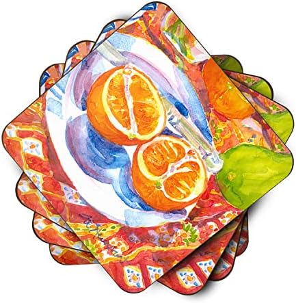 Caroline's Treasures 6035FC Set od 4 narandže Floride narezane za podmetače za pjenu za doručak, 3 1/2 x 3 1/2, višebojne