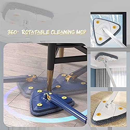 360° rotirajući podesivi Mop za čišćenje, 51in proširivi trougao Mop za čišćenje zidova i plafona, automatsko ceđenje brisača za čišćenje