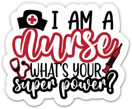 Ja sam medicinska sestra koja je tvoja super moć? Naljepnica - 3 Naljepnica za prijenosna računala - vodootporni vinil za automobil,