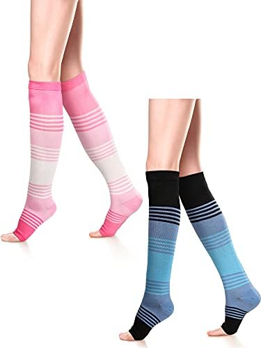 15-25 mmHg otvorene kompresijske čarape bez teleta za kompresijske čarape za žene ili muškarce za sport, trčanje, cirkulaciju, putovanja,