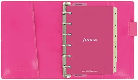 FILOFAX Domino Organizator patenta, džepna veličina, vruća ružičasta - visokog sjaja, savremeni poklopac, šest prstenova, dnevnik kalendara u sedmici, višejezični, 2023