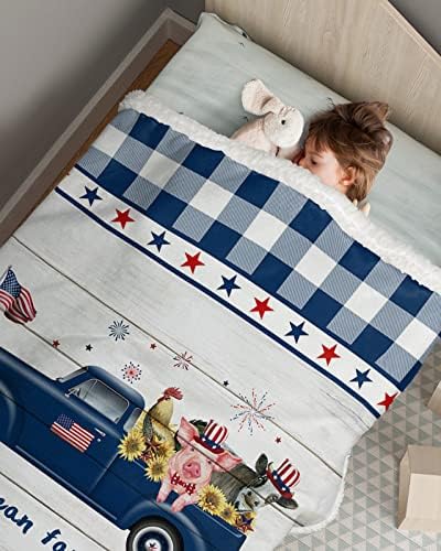 Beby Swaddle pokrivač sherpa bacanje pokrivane nezavisnosti Američka zastava za kamione za zastavu Dječji pokrivač za djevojke dječake