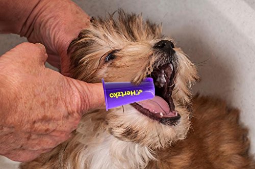 Hertzko četkica za zube psa i mačke 7-pakovanje za male & amp; velike pasmine - napredna oralna njega, laka kontrola-četkica za pseće