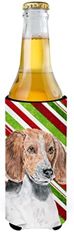 Caroline's SC9621Muk Engleski Foxhound Candy Cane Božićni ultra Hugger za tanke limenke, može li hladnije rukav zagrliti rukav za piće rukav za piće Izoliran napitak