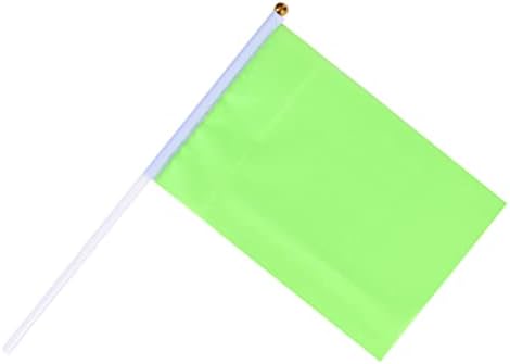 Happyyami vanjski dekor vanjske zastave 50kom ručno kvadratne zastave Mini ručna Zastava Blank stick zastave DIY ručno mahanje zastavama ručni Mini zastava za festivalsku zabavu vanjski dekor zeleni dekor
