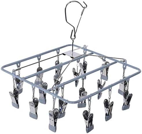 N / A Vetrootporni stalak za sušenje odeće sa 18 kopči neklizajuća vešalica za veš od nerđajućeg čelika