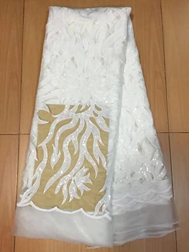 S3llace najnovija lijepa Francuska šljokica čipkasta tkanina upletena linija šljokice moderna svijetla Afrička čipkasta tkanina M10181 Bijela čipkasta tkanina za svadbene materijale Sew Nigerijska čipkasta tkanina