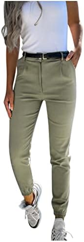 Ženske gamaše hlače obrezane visoke struk mršave hlače za hlače pantalone tanko fit solidne pukotine casual pantalone