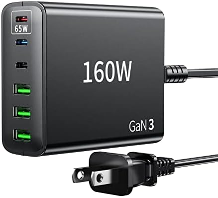 USB C Fast Charger sacrack 160W GAN Compact 6 Port PD Brzi punjač za punjenje blok laptop adapter za napajanje za Macbook Pro / Air