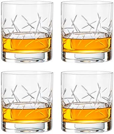 Čaša za staklo-staromodna-čaša za viski-klasična Lowball-Set od 4 čaša - kamenje staklo-Burbon - Scotch - Whisky - kokteli - konjak-12