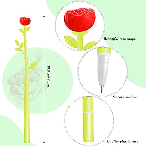 Olovke za cvijeće hemijska olovka u obliku ruže Creative Liquid Black 0,5 mm gel Tinta Rollerball olovka za djecu djevojčice žene,