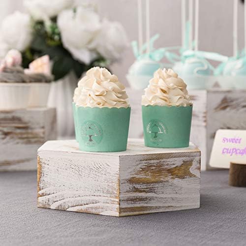 MyGift shabby bijeli šesterokutni ekran za suštinski prikaz za kolače, cupcakes, deserte i robu, skup od 3