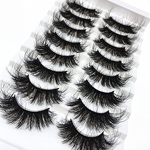 Hbzgtlad Croetty Free trepavice 25mm Lashes Fluffy Messy 3D mink trepavice Veleprodaja 8 parova prirodne duge guste lažne trepavice