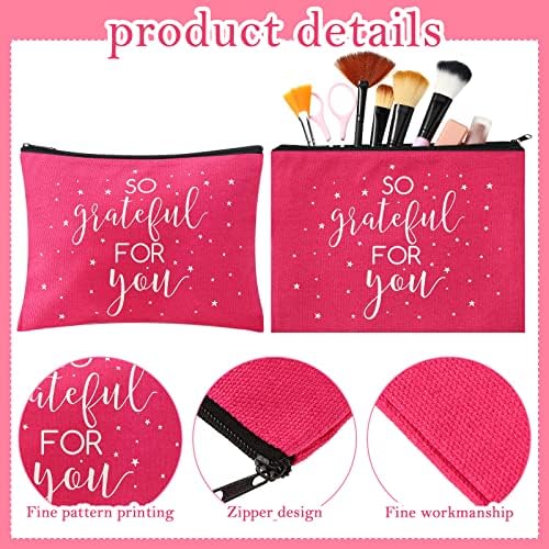 Pinkunn Hvala poklonima za žene uvažavanje kozmetičkih vrećica pokloni za suradnice Inspirational pokloni toaletni torbe za prijatelje