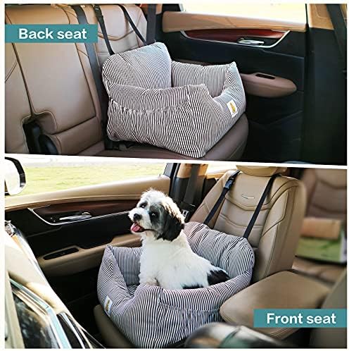 Kosgoo autosjedalica za pse za male pse, potpuno odvojiva i periva sjedala za pseće pse sa džepovima za odlaganje i sigurnosnim povodcem
