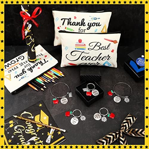 Highergo Poklon Set za zahvalnost nastavnika od 16 kom, 8 torbi za šminkanje, 4 privjeska za ključeve, 4 narukvice za Božićnu maturu
