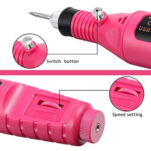 Električni komplet za bušilicu za nokte prenosiva mašina za turpije za nokte manikir sa rotacionim alatom za nokte sa USB kablom,