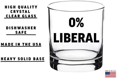 Smiješni 0% Liberalno konzervativni republikanski staromodni viski čaša za piće poklon za konzervativne ili Republikanske