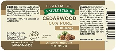 Priroda Istina vitamina esencijalno ulje, cedarwood, 0,51 fl oz