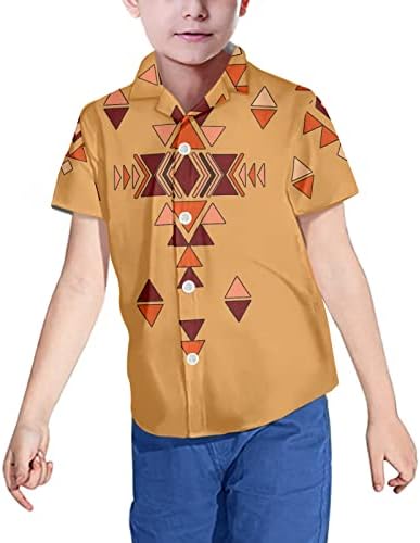 Phayon Modne aktivne majice za dječački gumb dolje Atletski casual tee vrhovi ljetne havajske majice 5-16 godina