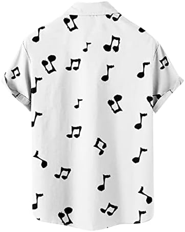 Muški casunski gumb niz košulje s kratkim rukavima Ljetna plaža Regular-Fit Retro Jazz Music Print Havajska košulja za kuglanje