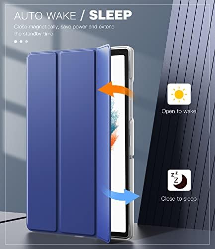 Timovo tanka futrola za karticu Galaxy A8 10,5 Case 2022 SM-X200 / SM-X205, SM-X205, tanak prozirna smrznuta tvrda TRI-VIDE ZA zaštitna futrola za Samsung Galaxy Tab A8 tablet, mornarsko plavo