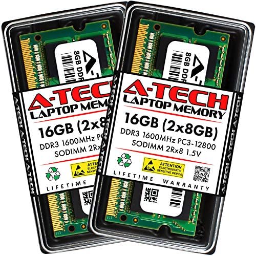 A-Tech 16GB komplet memorije RAM za DELL XPS 15 Notebook računari - DDR3 1600MHz PC3-12800 Non ECC SO-DIMM 2RX8 1.5V - Laptop & Notebook