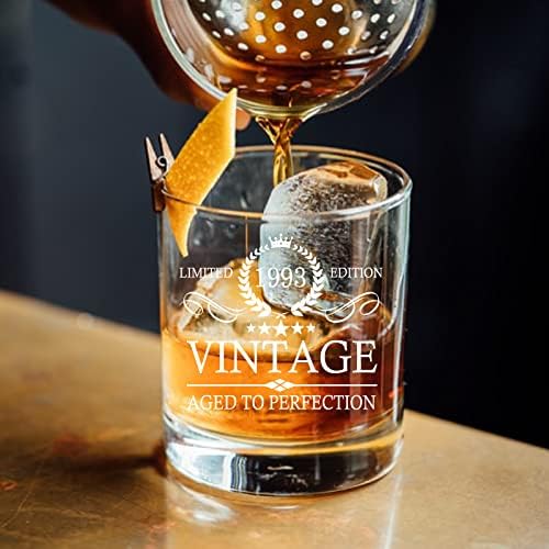 Perfectinsoy Vintage 1993, čaša za viski za 30. rođendan sa poklon kutijom, ukrasi za 30. rođendan za muškarce, žene, potrepštine