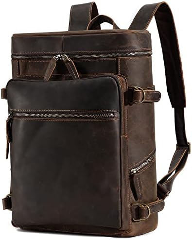 Bikrod kožni ruksaci za muškarce, putni ruksaci za studente na fakultetu uklapaju se na 15,6 u laptopu, ludi konjički ruksak za ruksak