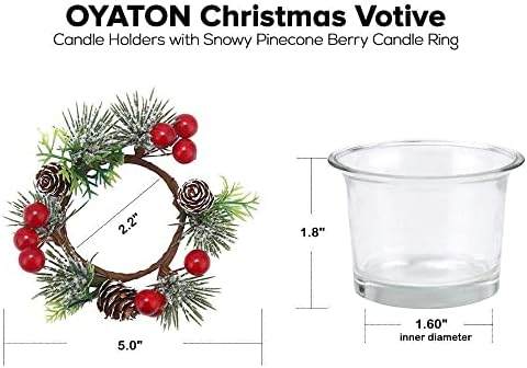 Oyaton Božićni svijećnjak prstenovi 2 pakovanja i ukrasi za pahulje 24 pakovanja za jelku