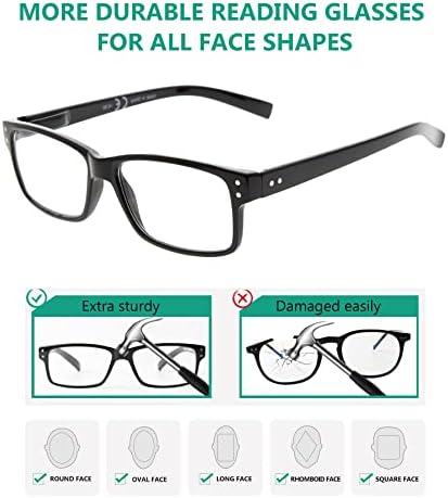 Eyekepper 5 Pack naočare za čitanje za muškarce uključuju Čitačke naočare za sunce sa oprugama Classic Cheater naočare +1.00