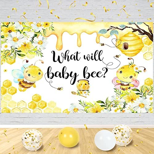 Dječak ili djevojčica šta će Baby Bee pol otkriti pozadina za zabavu saće pčelinje bebe tuš fotografija pozadina ružičasta ili plava Spol otkriva baner za dekoraciju zabave