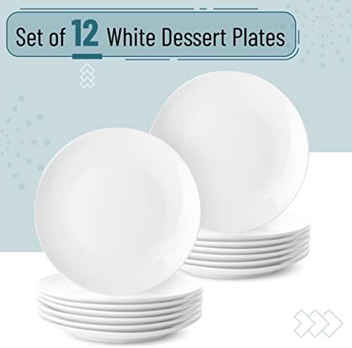 BTAT-White Desertne ploče, set od 12, male ploče za predjele, malu ploču, male ploče za predjelo, male bijele ploče, porculane za